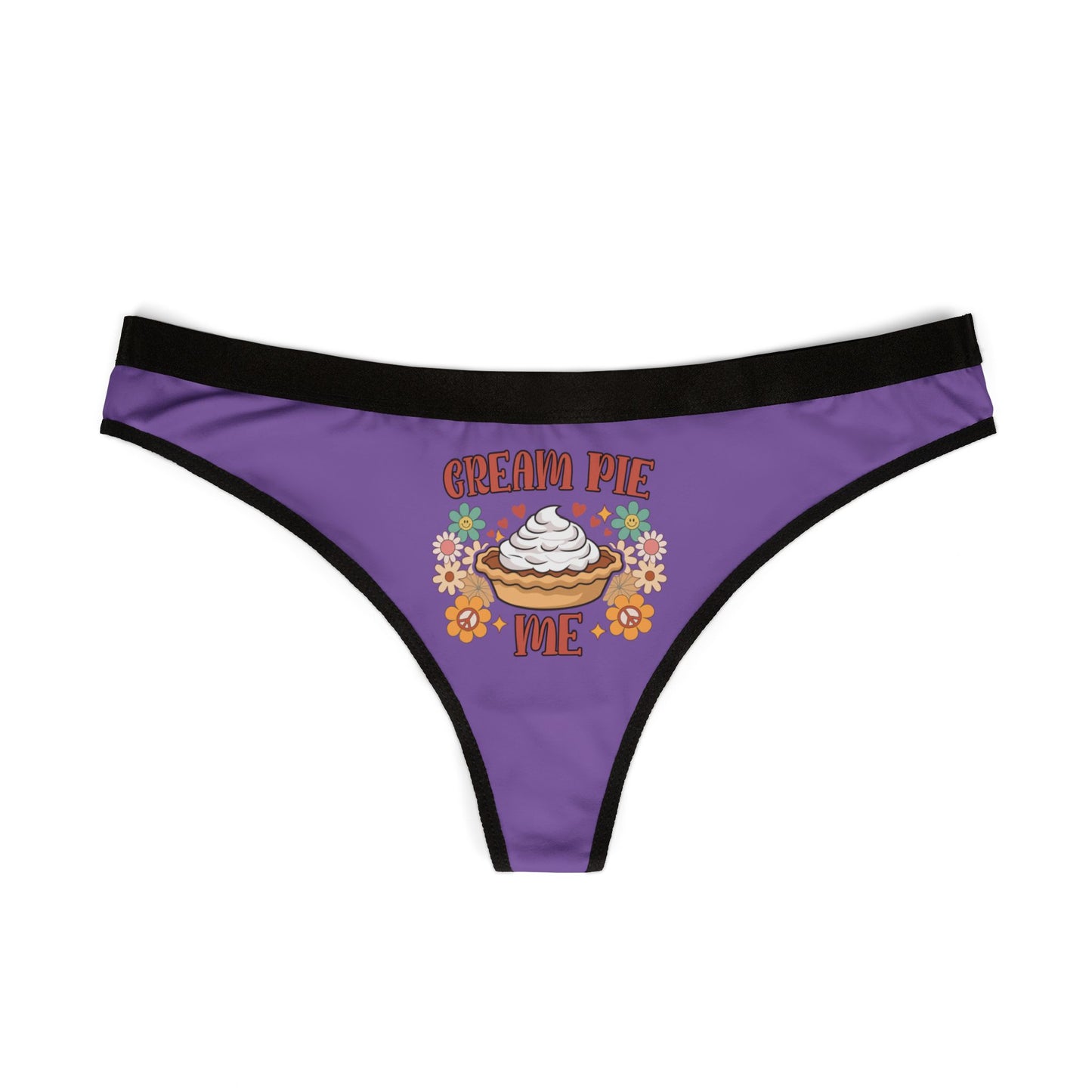 Cream Pie Me -Light Purple - Women's Thongs (AOP)