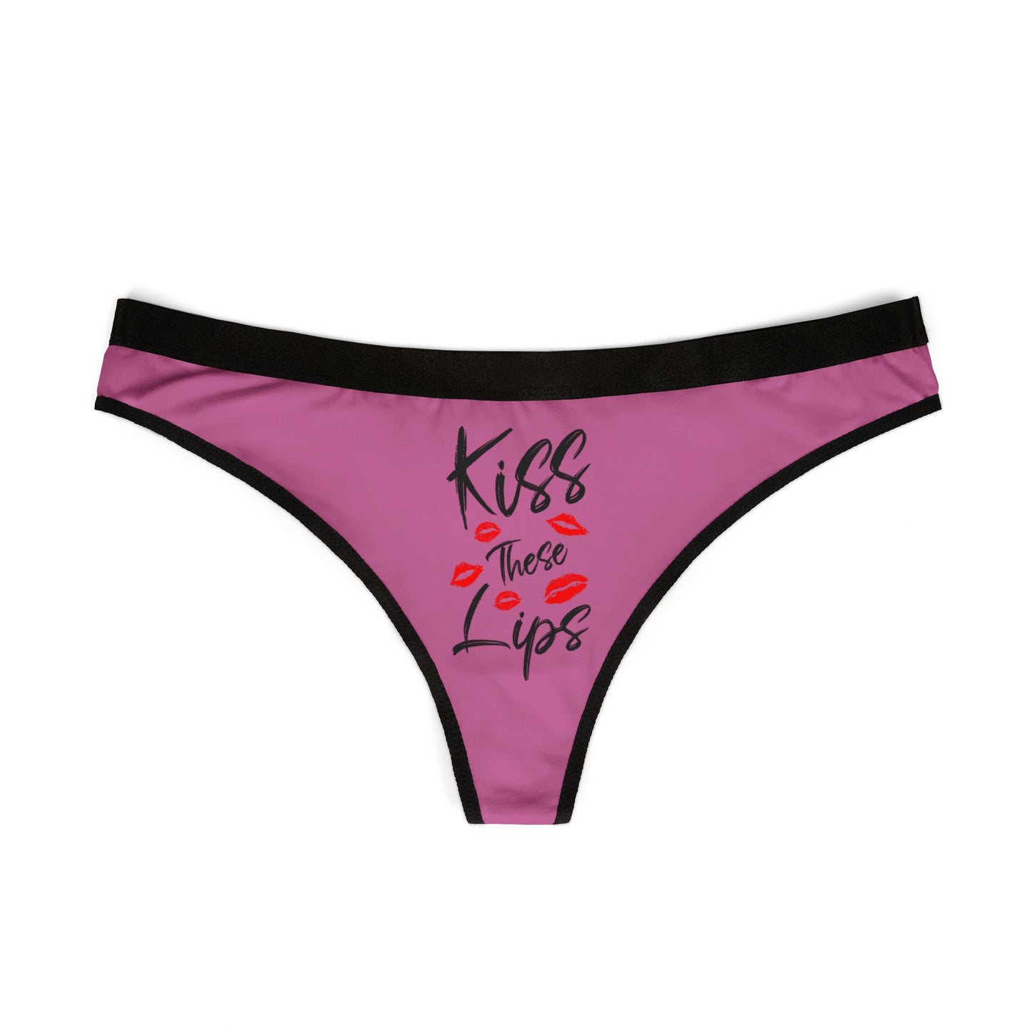 Kiss These Lips - Light Pink - Women's Thongs (AOP)