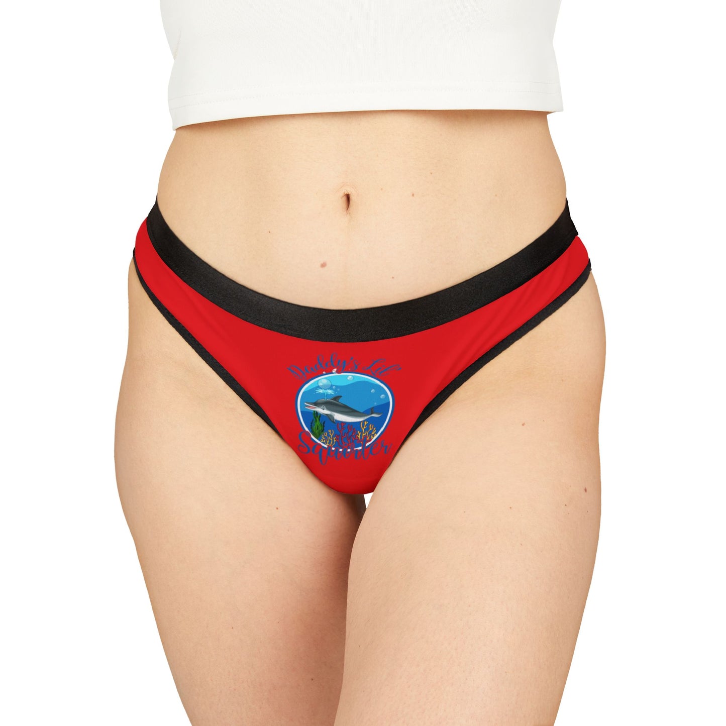 Daddy's Lil' Squirter - Red - Women's Thongs (AOP)