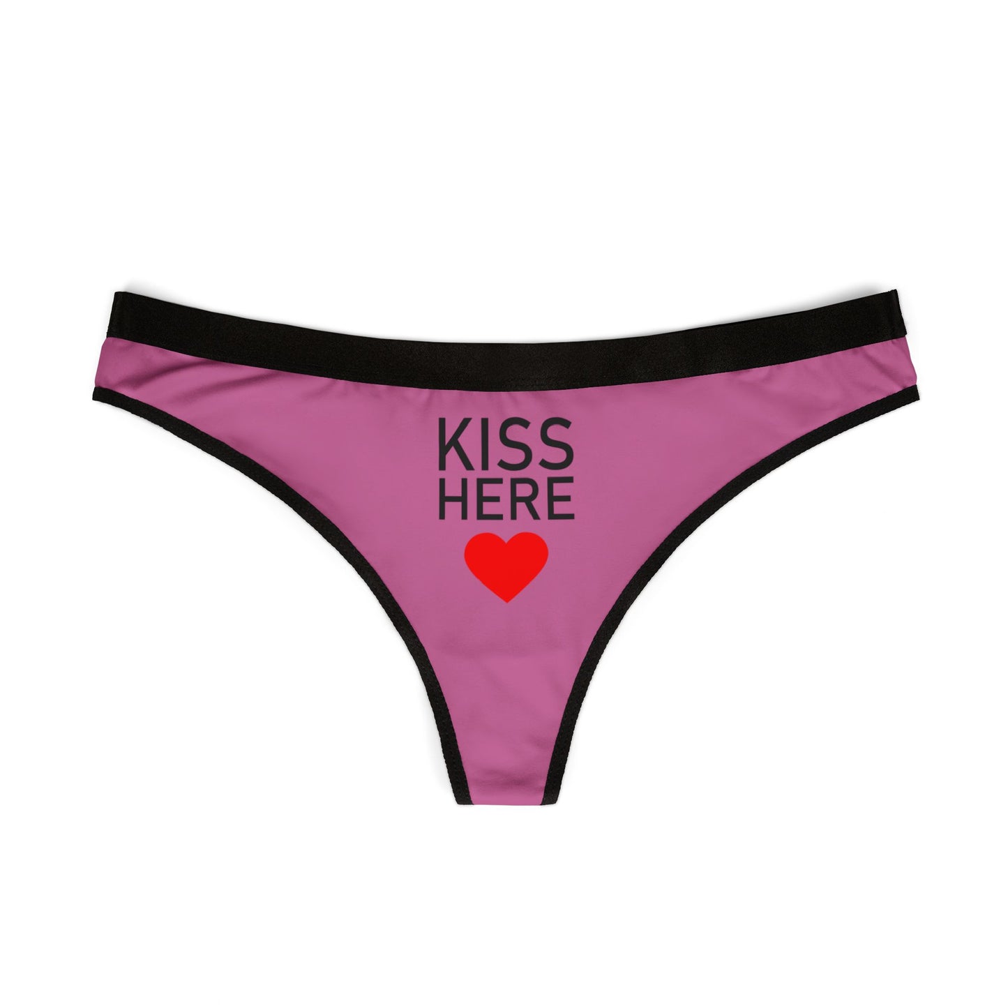 Kiss Hear Heart - Light Pink - Women's Thongs (AOP)