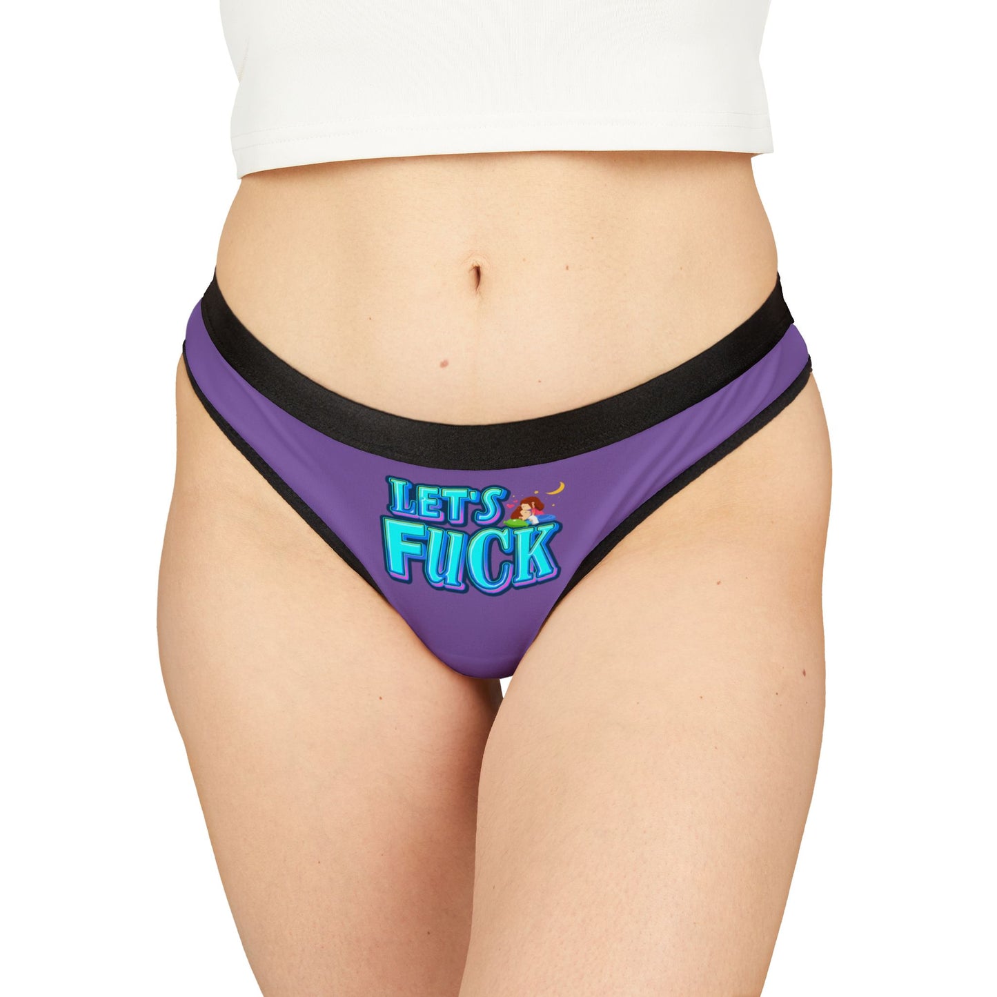 Let's Fuck - Light Purple - Women's Thongs (AOP)