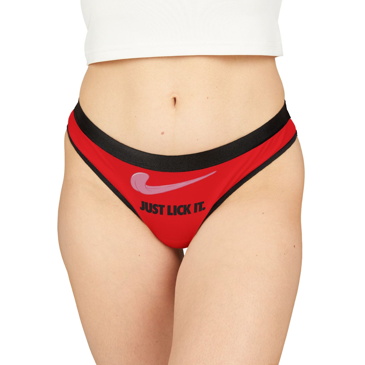 Just Lick It - Red - Women's Thongs (AOP)
