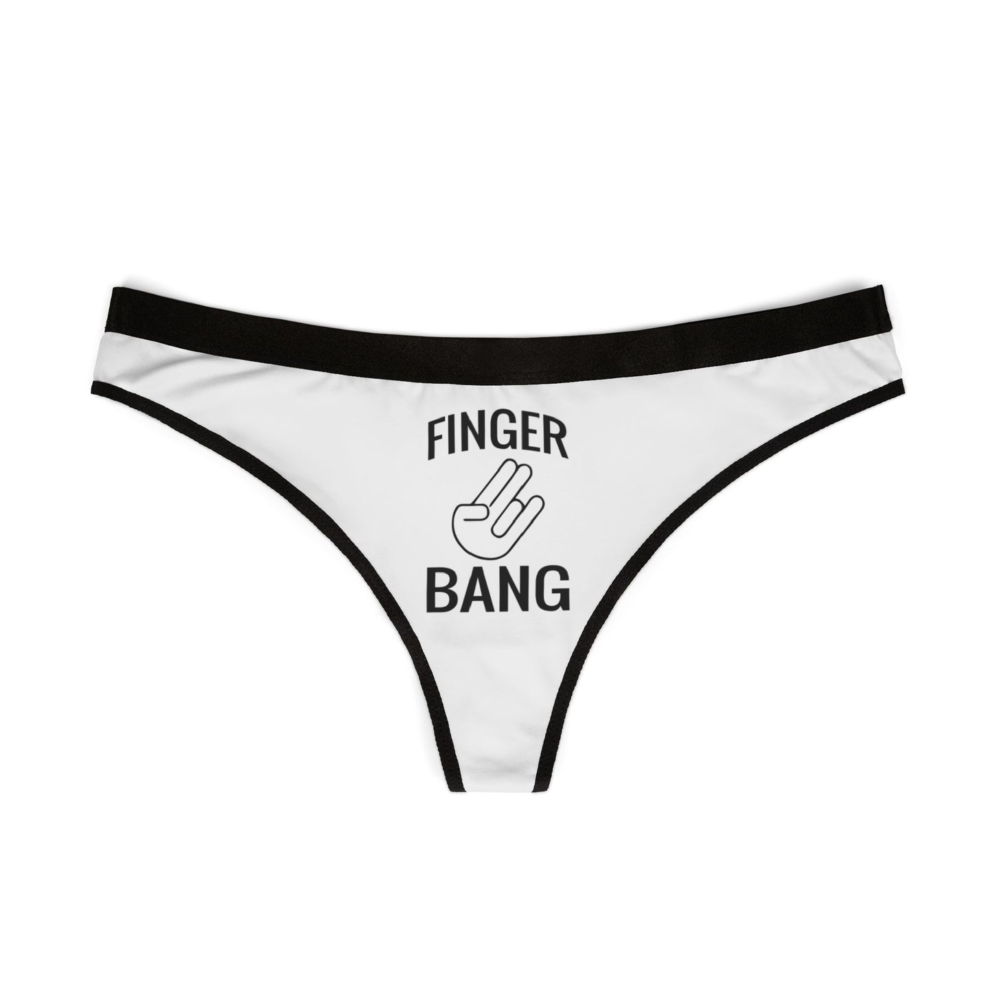Finger Bang - White - Women's Thongs (AOP)