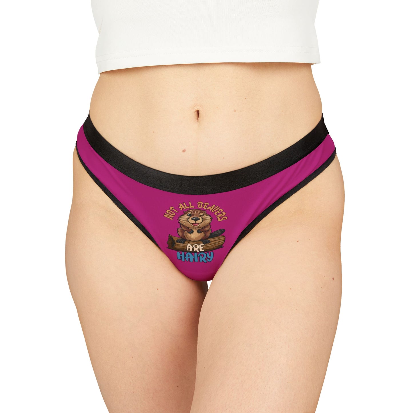 Not All Beavers Are Hairy - Women's Thongs (AOP)