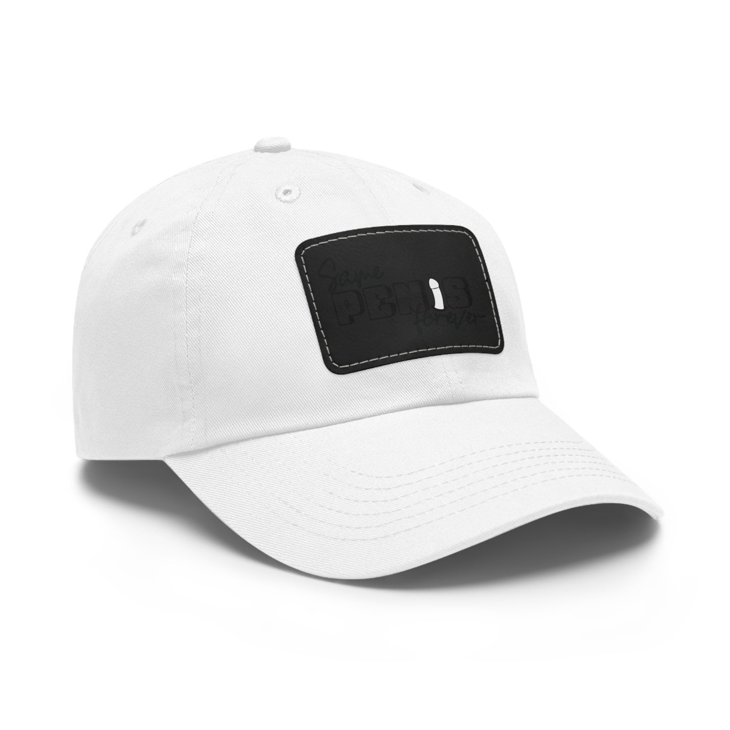 Same Penis Forever - Funny Dad Hat with Leather Patch (Rectangle)