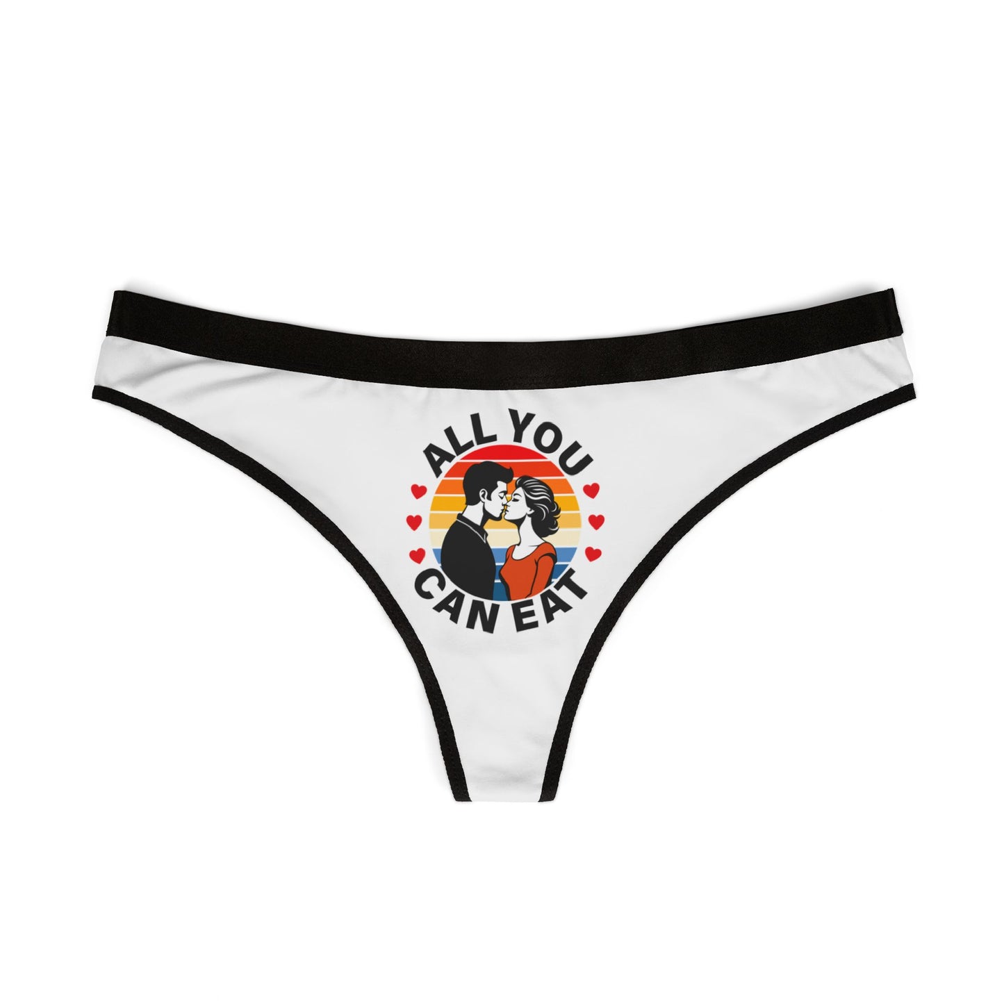 All You Can Eat - White - Women's Thongs (AOP)