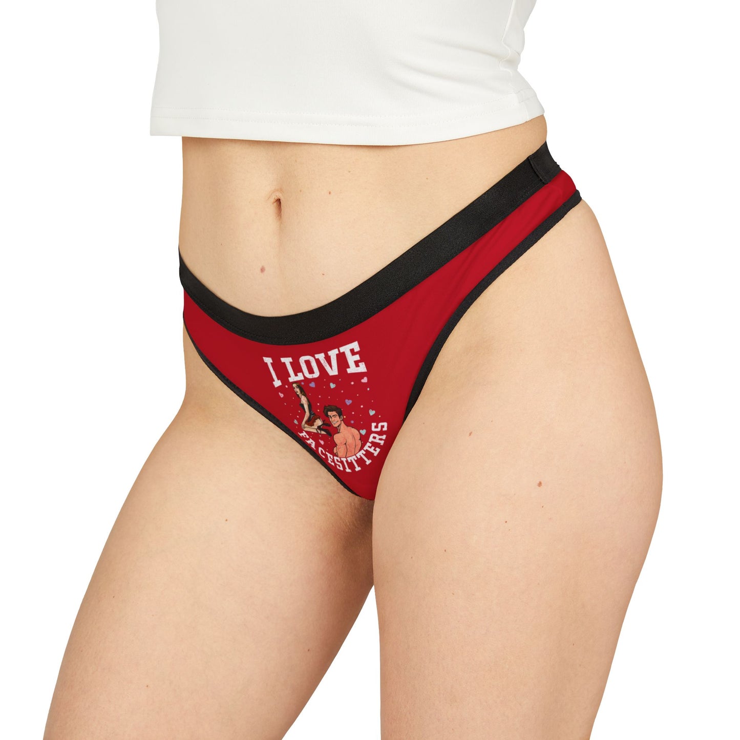 I Love Facesitters - Red - Women's Thongs (AOP)