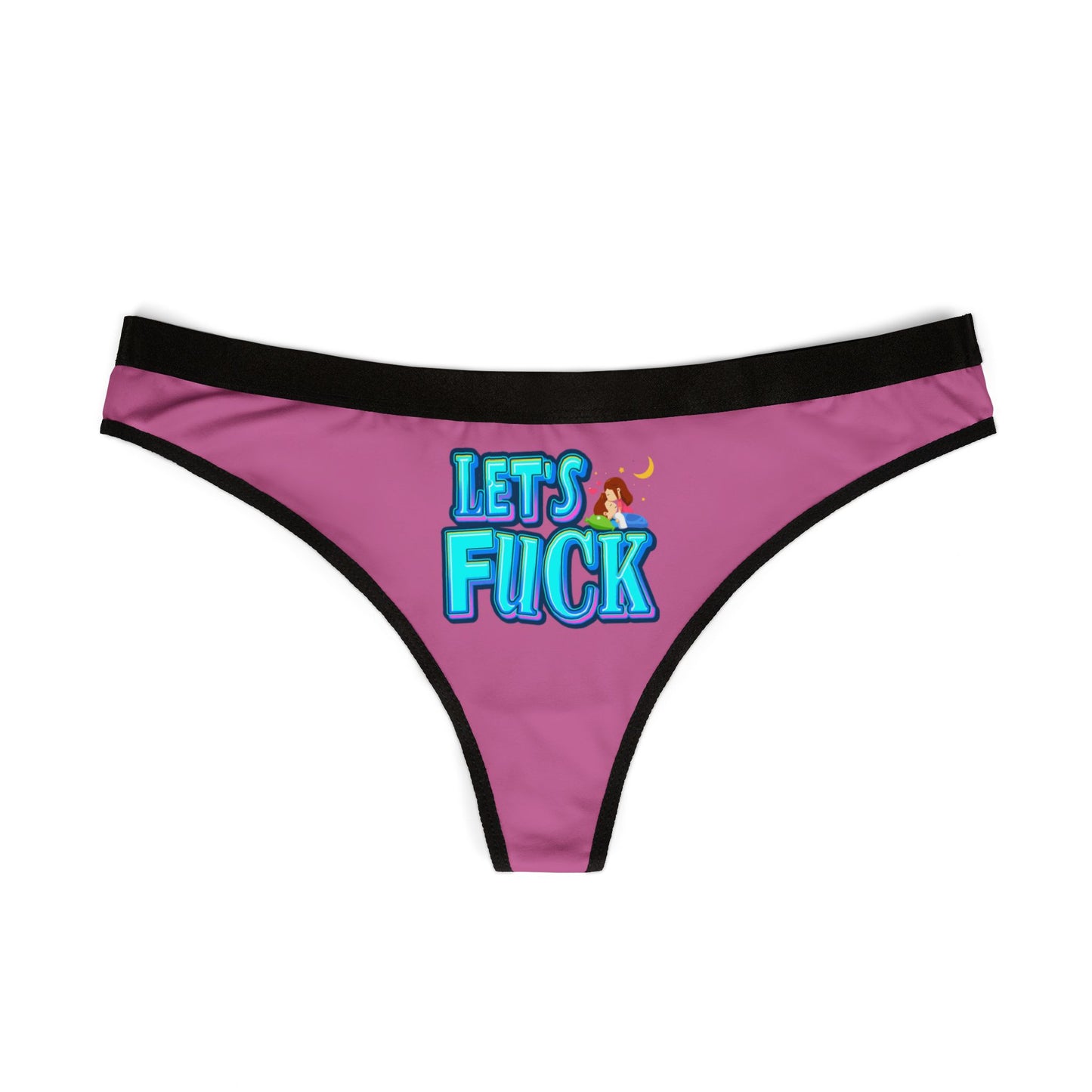 Let's Fuck - Light Pink - Women's Thongs (AOP)