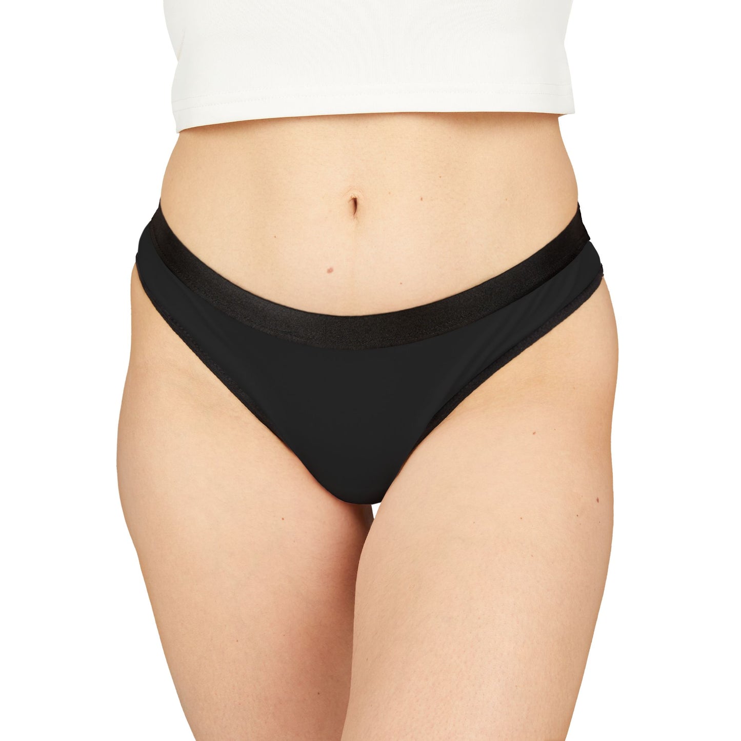 Spank Me Daddy - Black - Rear - Women's Thongs (AOP)