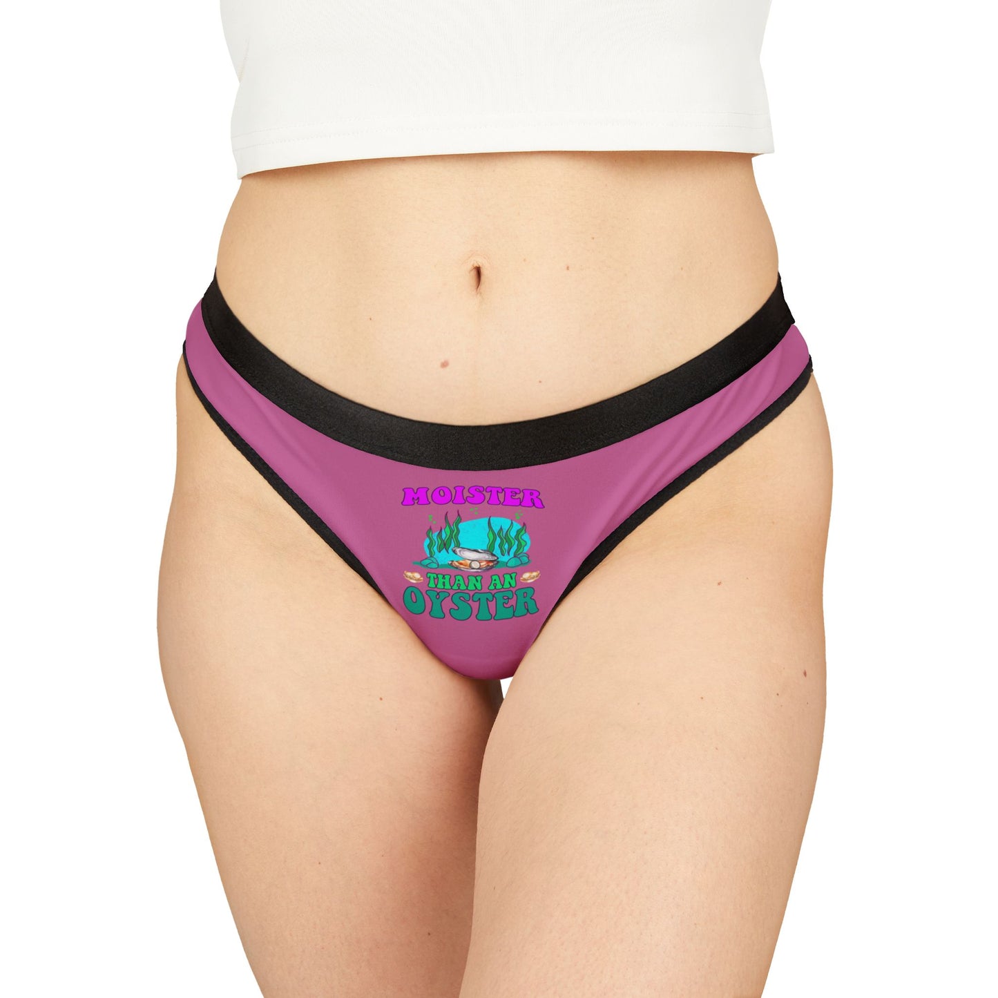 Moister Than An Oyster - Light Pink - Women's Thongs (AOP)