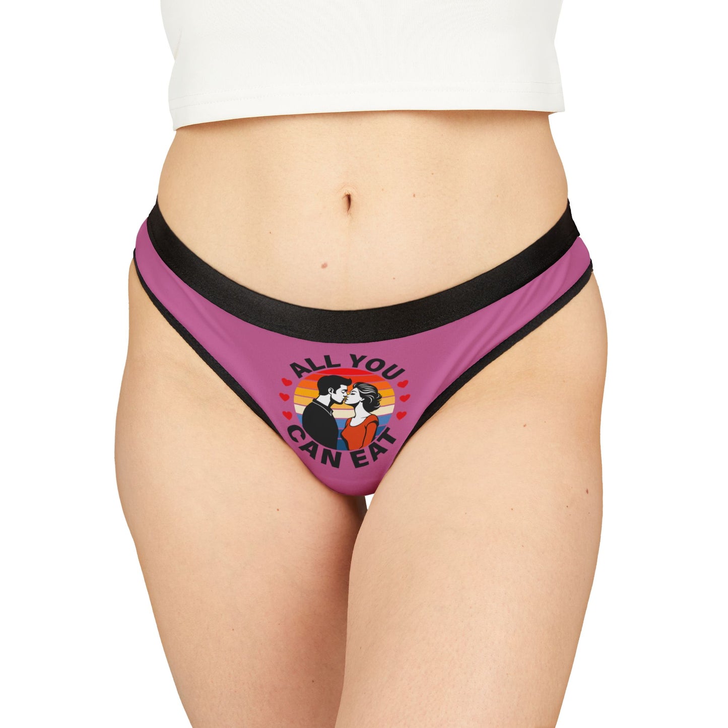 All You Can Eat - Light Pink - Women's Thongs (AOP)