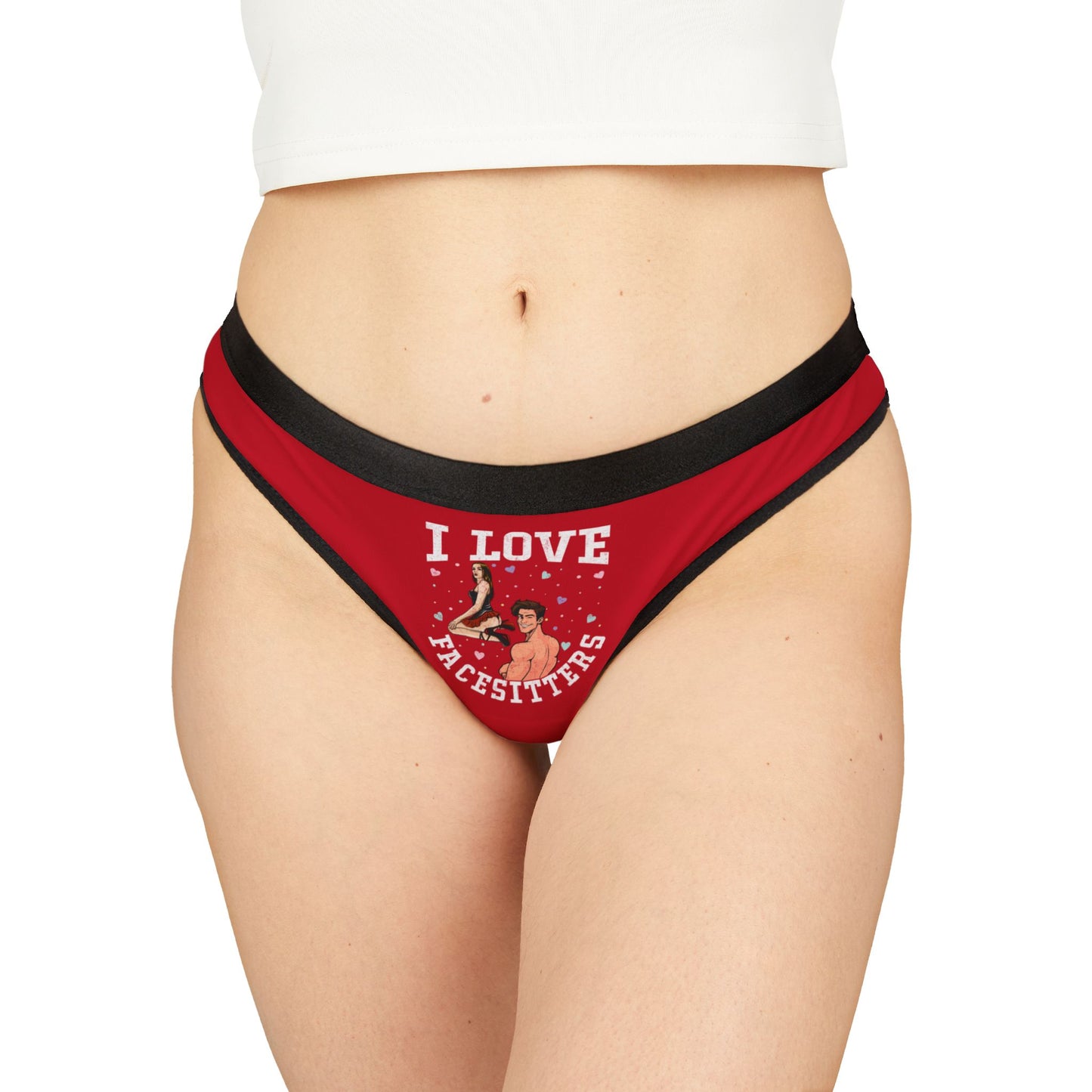 I Love Facesitters - Red - Women's Thongs (AOP)
