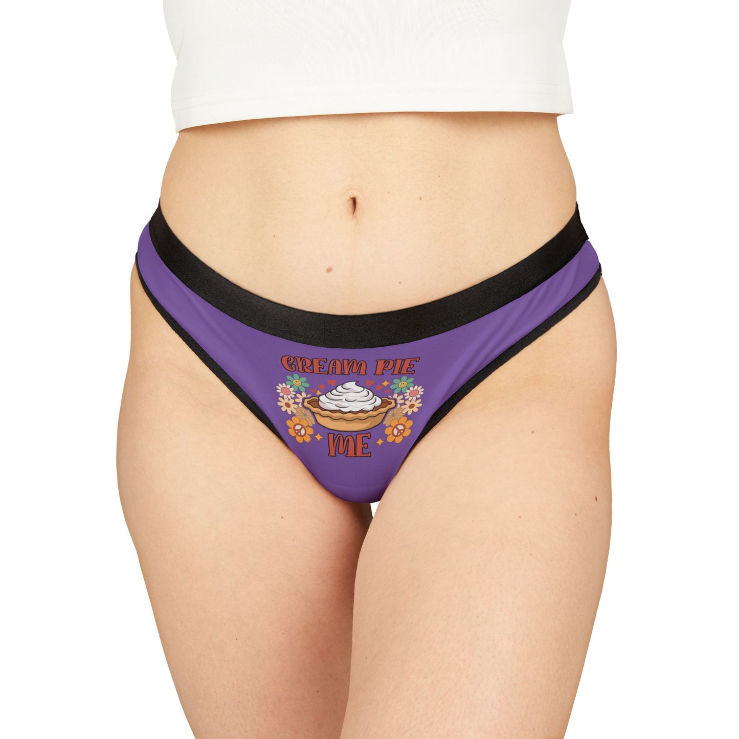 Cream Pie Me -Light Purple - Women's Thongs (AOP)