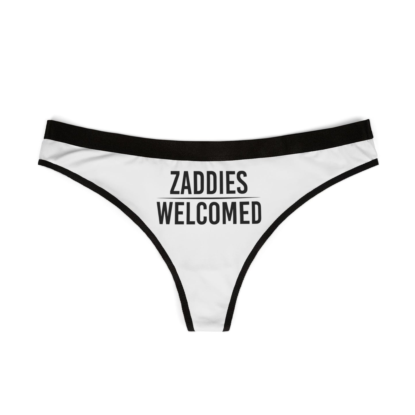 Zaddies Welcomed - White - Women's Thongs (AOP)