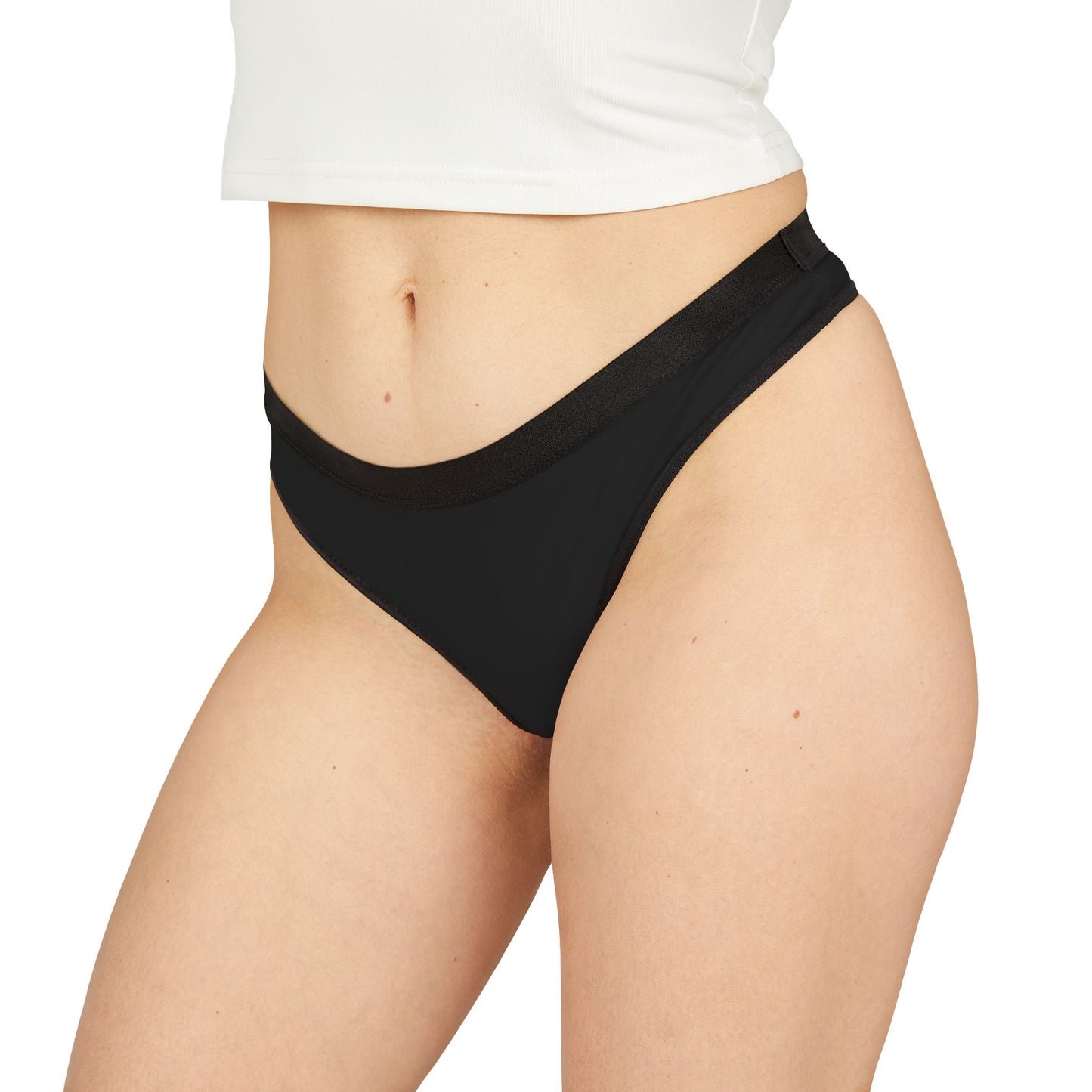 Spank Me Daddy - Black - Rear - Women's Thongs (AOP)