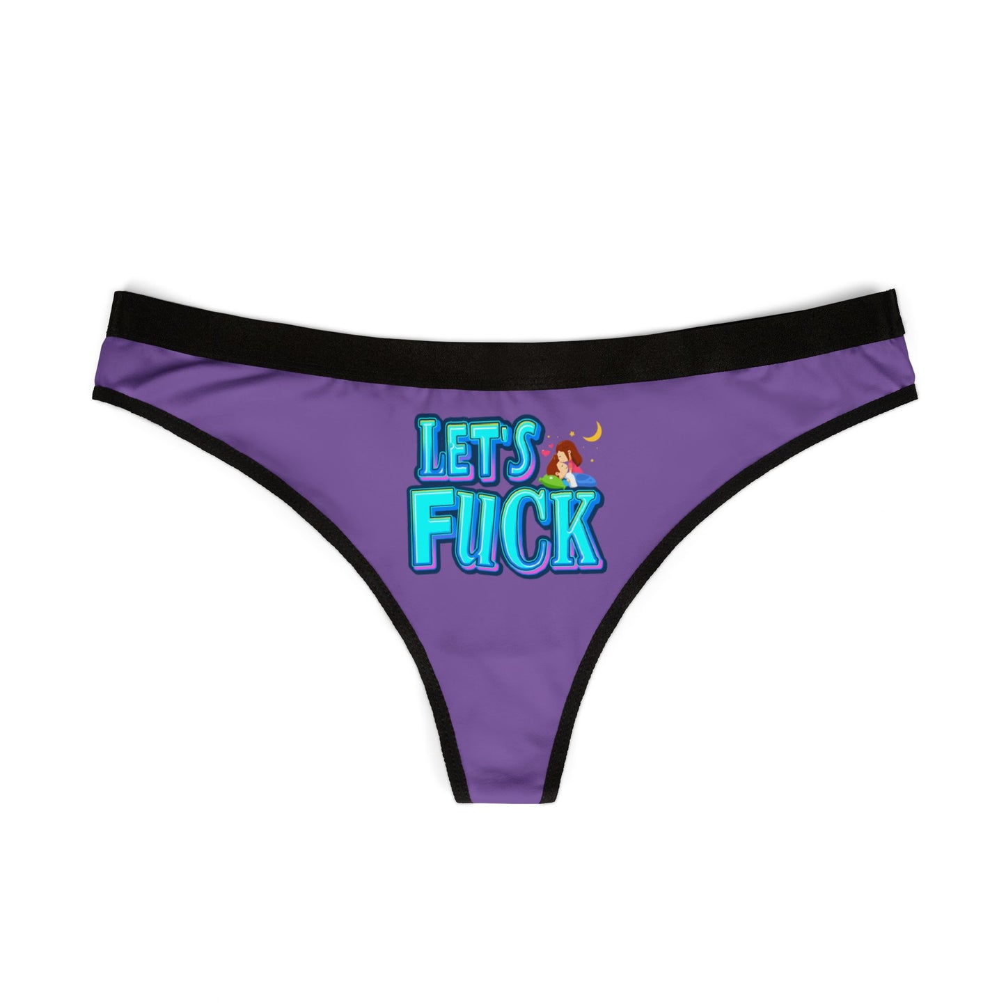 Let's Fuck - Light Purple - Women's Thongs (AOP)