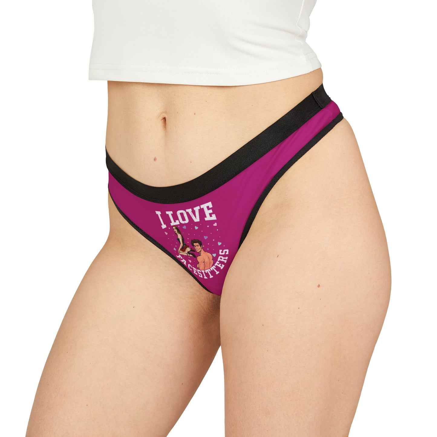 I Love Facesitters - Pink - Women's Thongs (AOP)