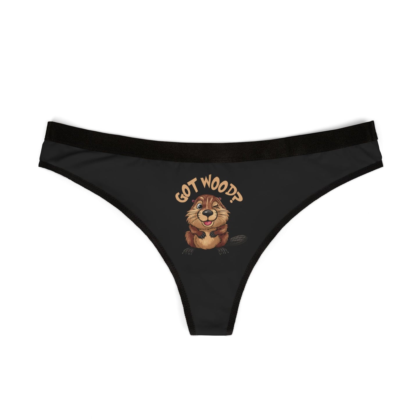 Got Wood? - Black - Women's Thongs (AOP)