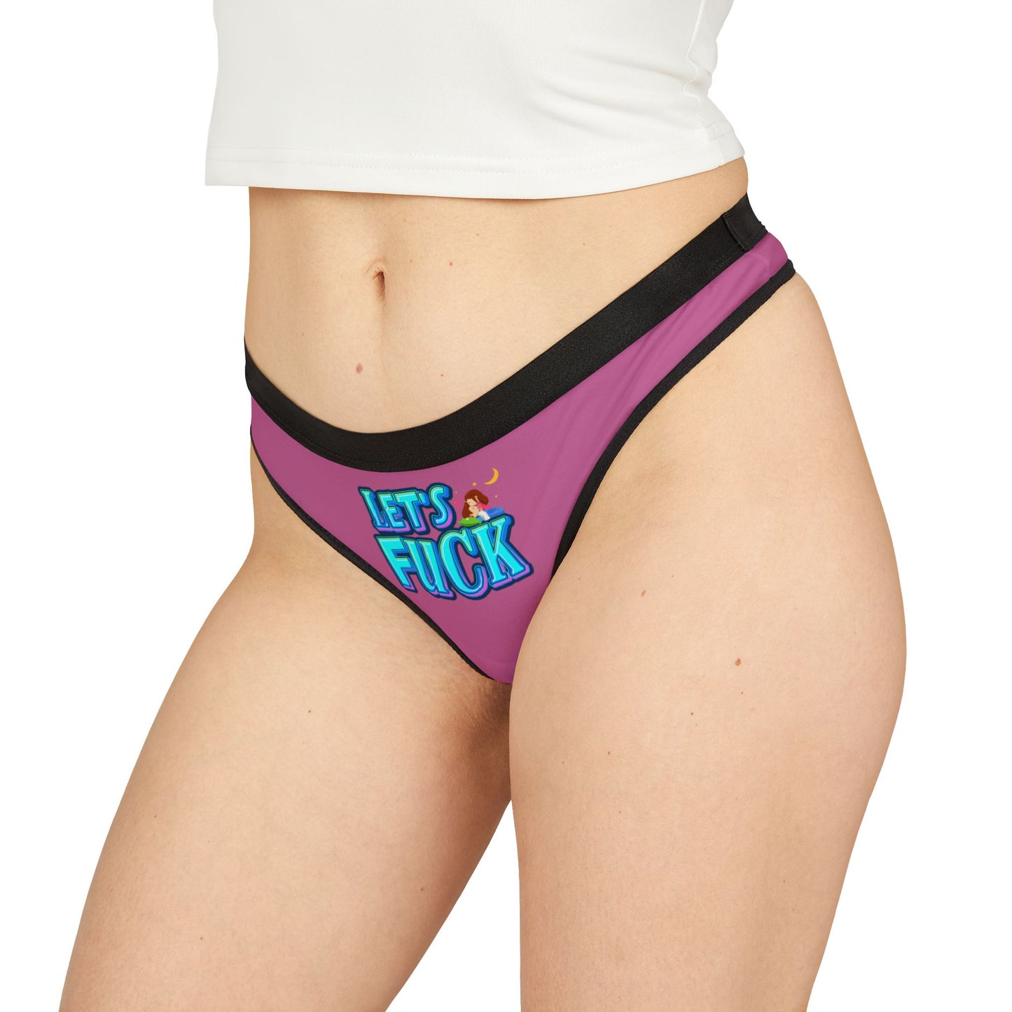 Let's Fuck - Light Pink - Women's Thongs (AOP)