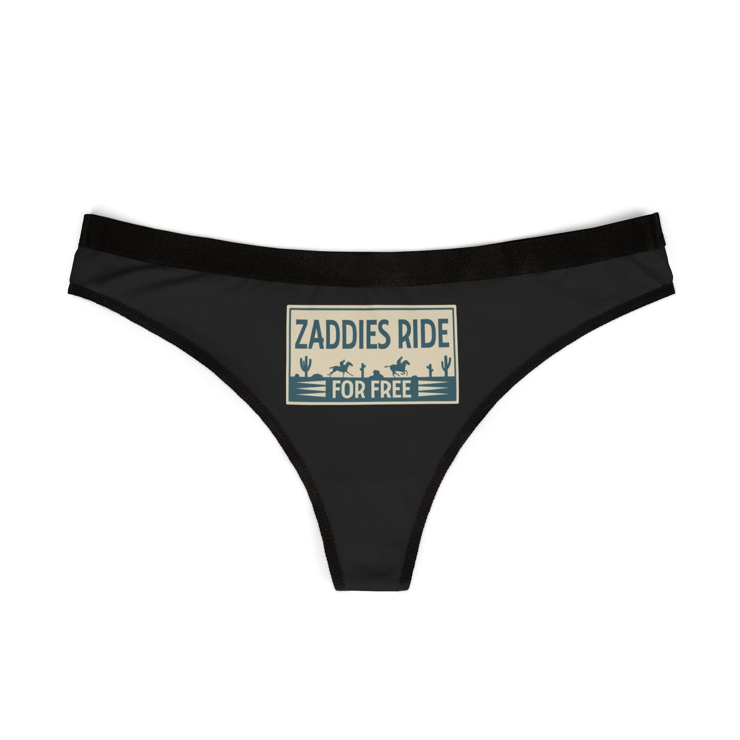 Zaddies Ride For Free - Black - Women's Thongs (AOP)