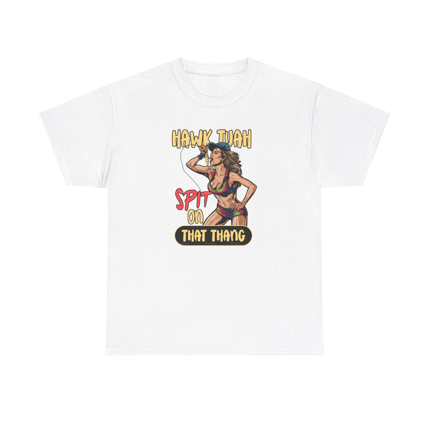 Hawk Tuah Spit on That Thang - Woman Spits on Fishing Lure - Unisex Heavy Cotton Tee
