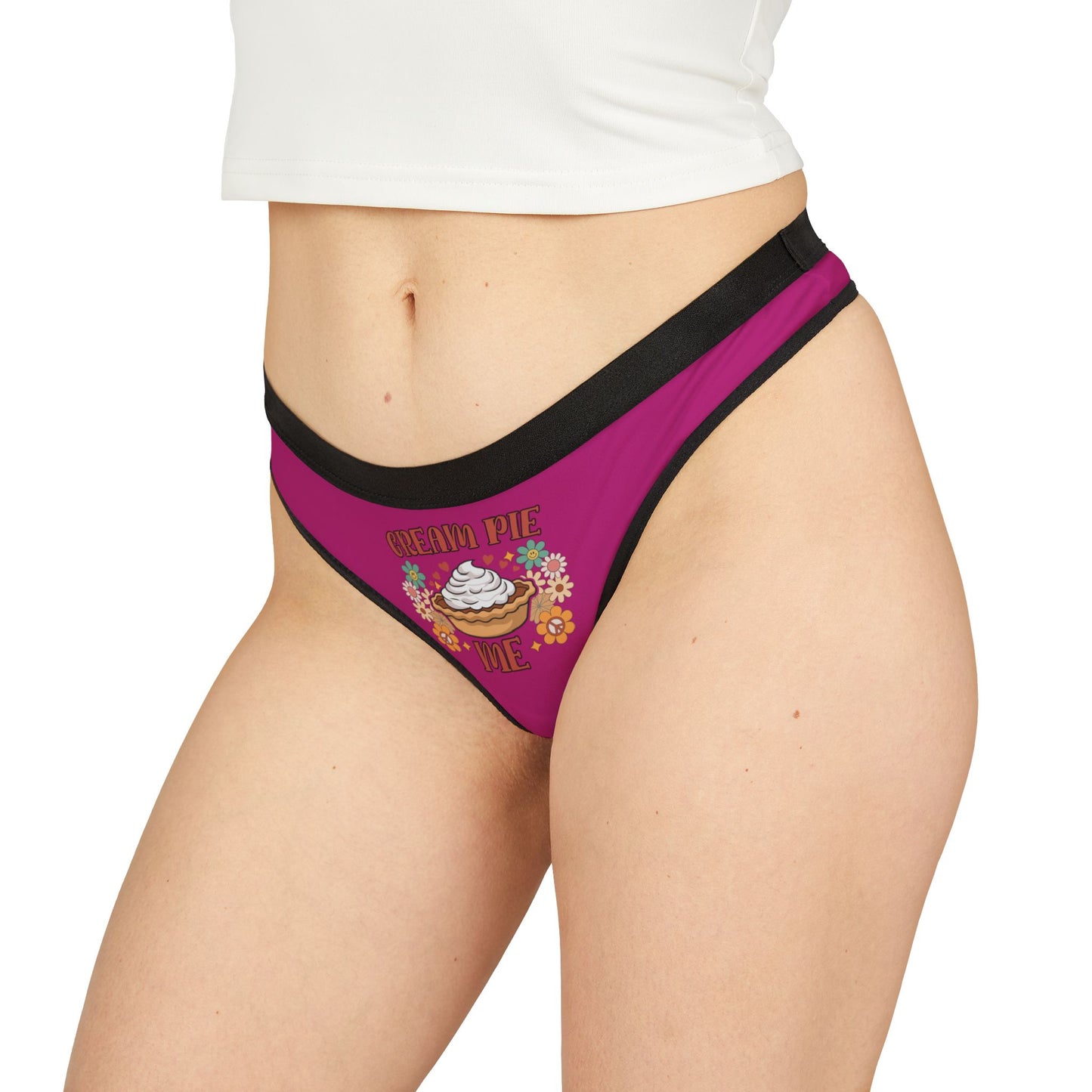 Cream Pie Me - Pink - Women's Thongs (AOP)