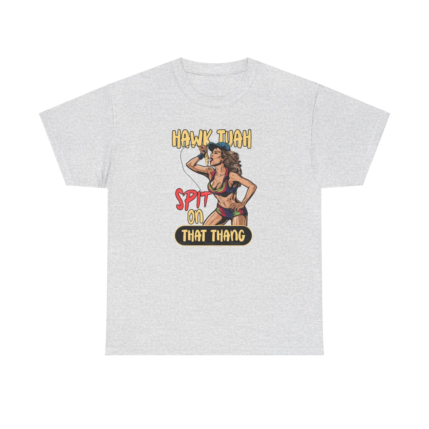 Hawk Tuah Spit on That Thang - Woman Spits on Fishing Lure - Unisex Heavy Cotton Tee