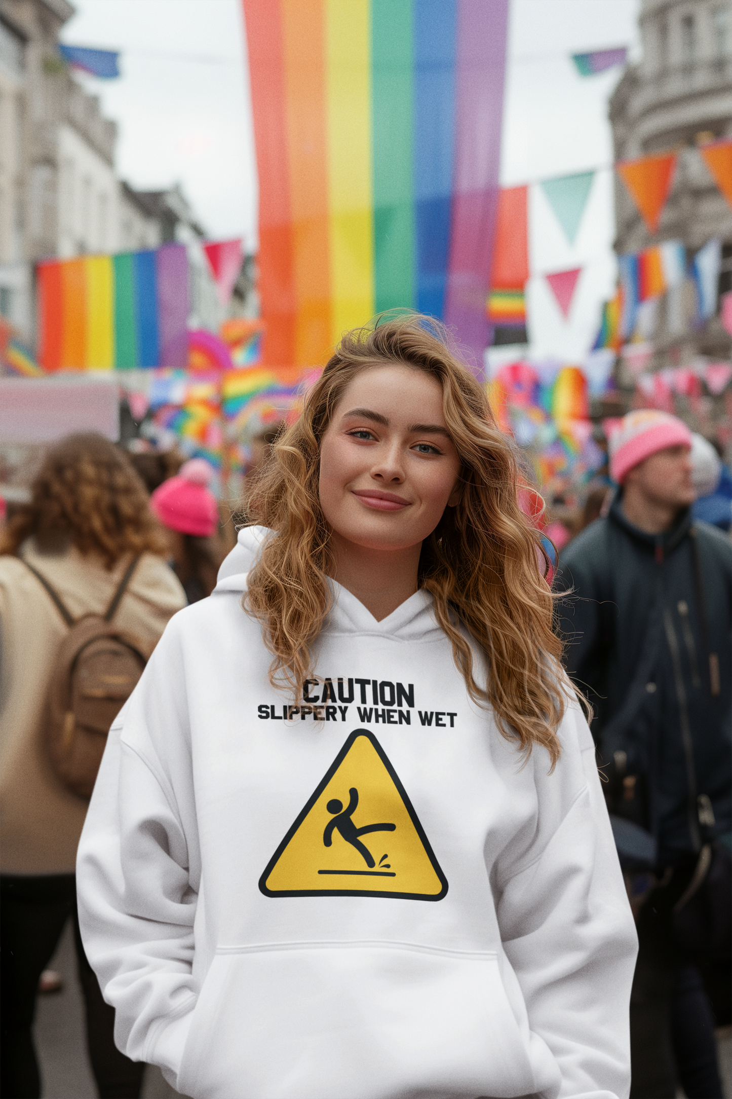 Caution Slippery When Wet - Unisex Heavy Blend Hoodie