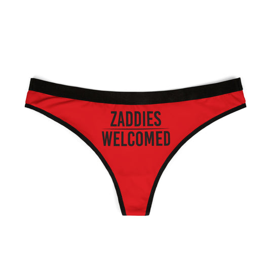 Zaddies Welcomed - Red - Women's Thongs (AOP)