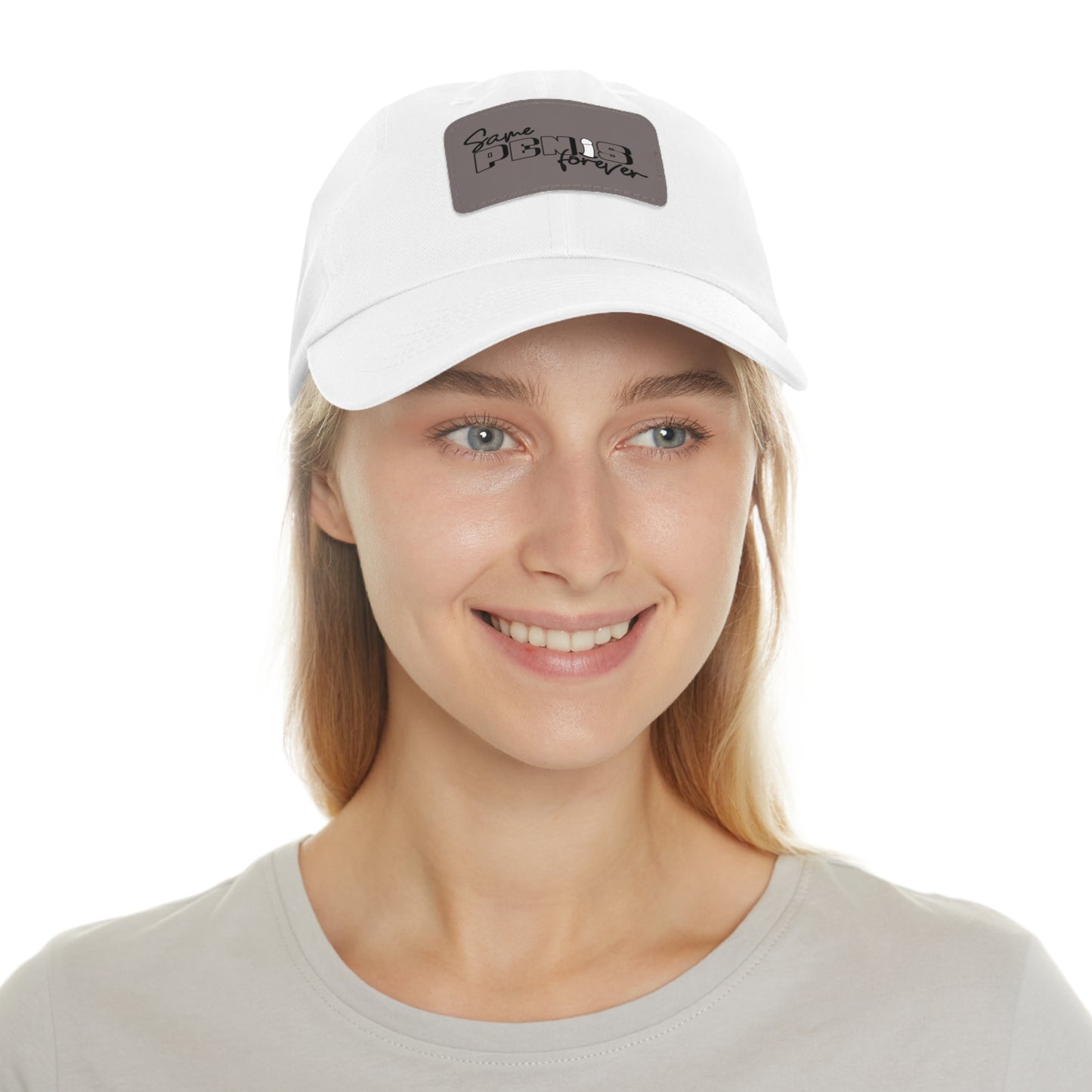 Same Penis Forever - Funny Dad Hat with Leather Patch (Rectangle)