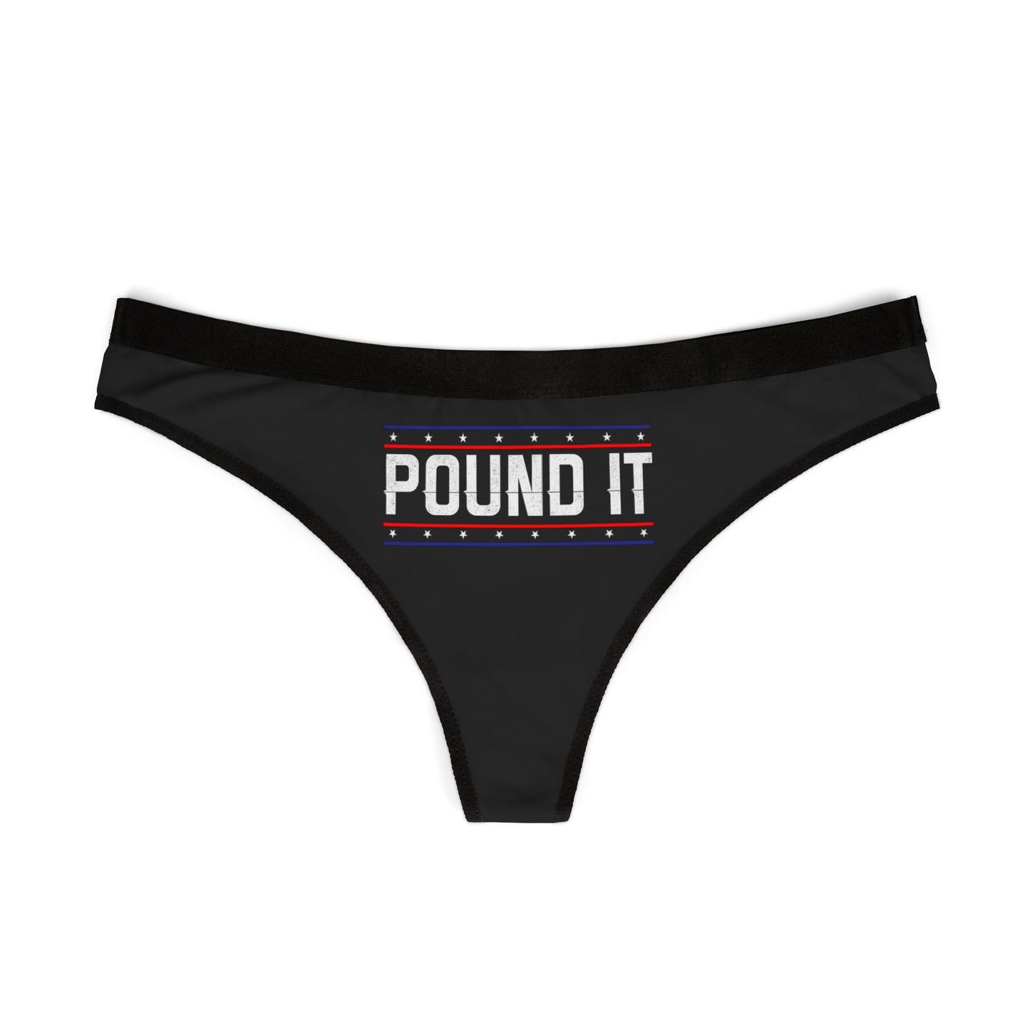 Pound It - Black - Women's Thongs (AOP)
