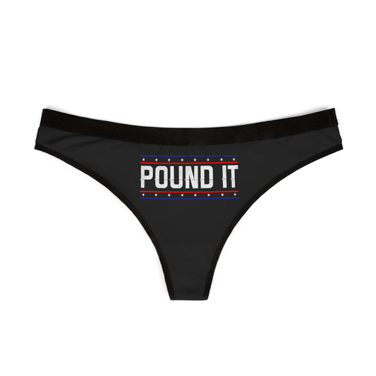 Pound It - Black - Women's Thongs (AOP)