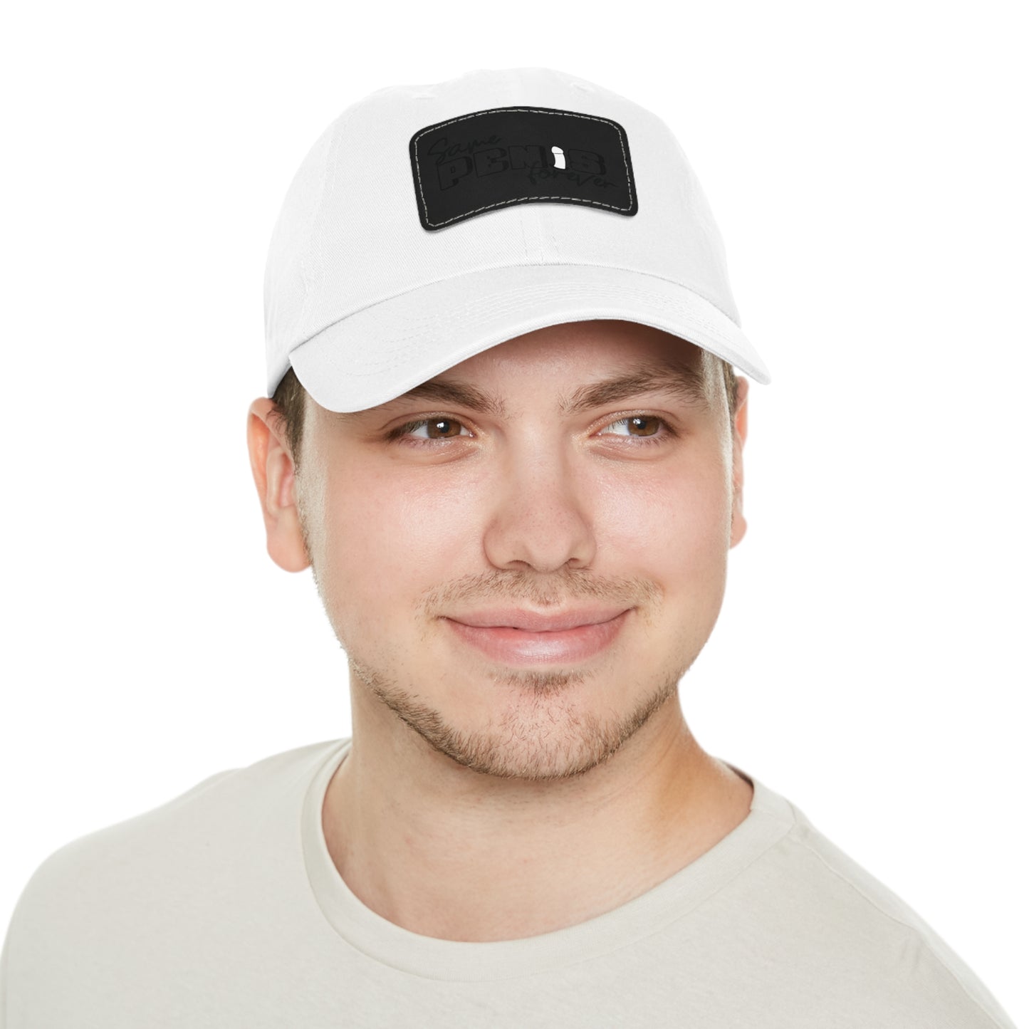 Same Penis Forever - Funny Dad Hat with Leather Patch (Rectangle)