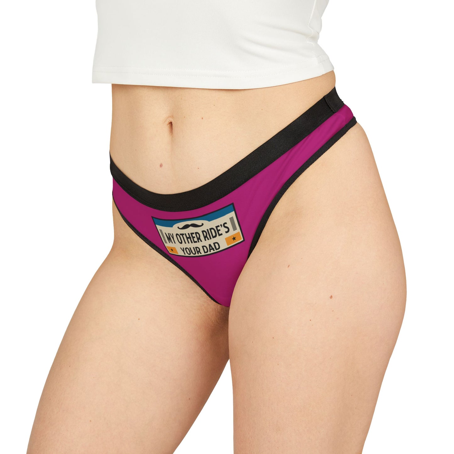 My Other Ride's Your Dad - Pink - Women's Thongs (AOP)