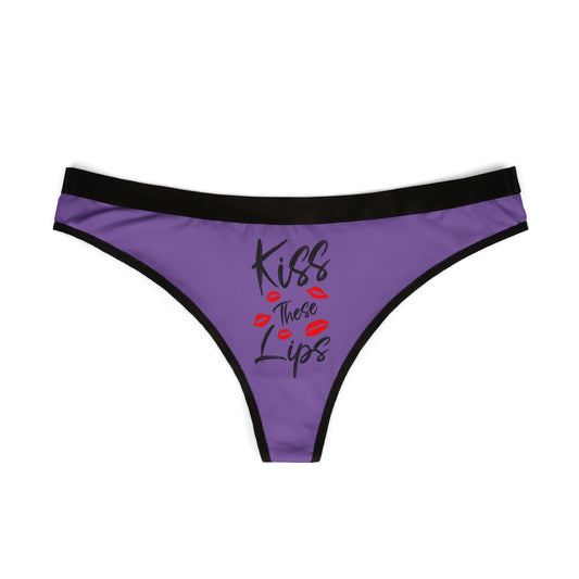 Kiss These Lips - Light Purple - Women's Thongs (AOP)