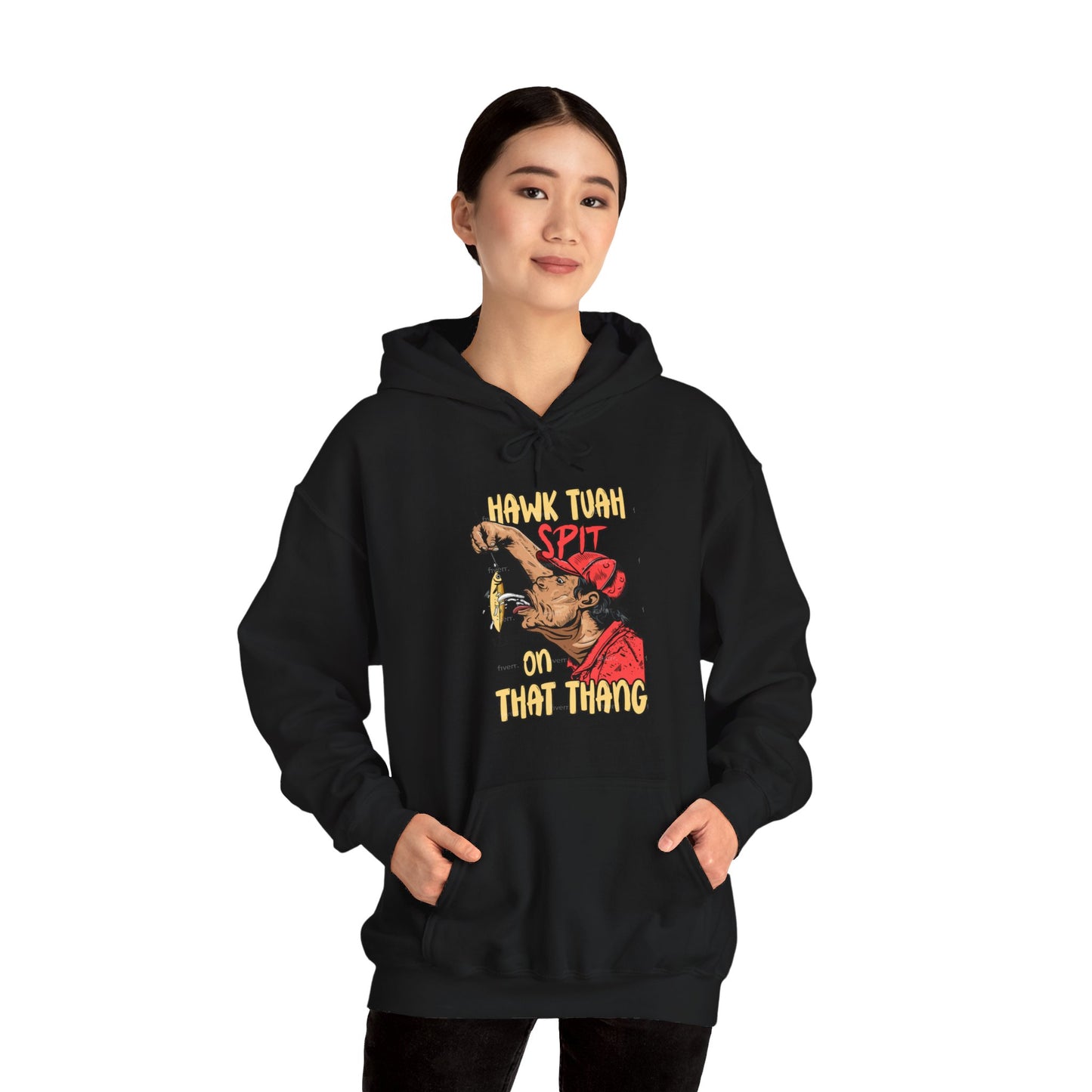 Hawk Tuah Spit On That Thang - Guy Spitting on Lure - Unisex Heavy Blend Hoodie