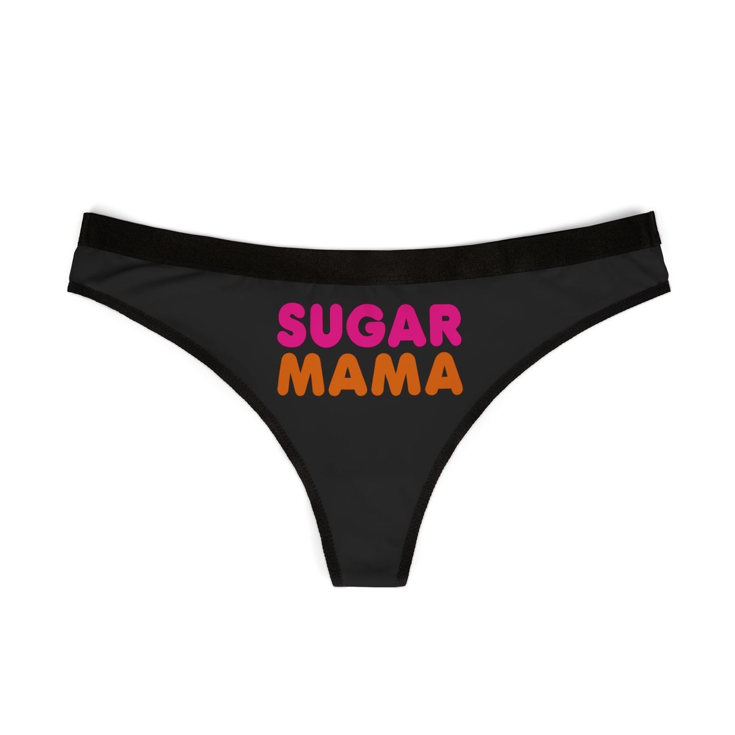 Sugar Mama - Black - Women's Thongs (AOP)