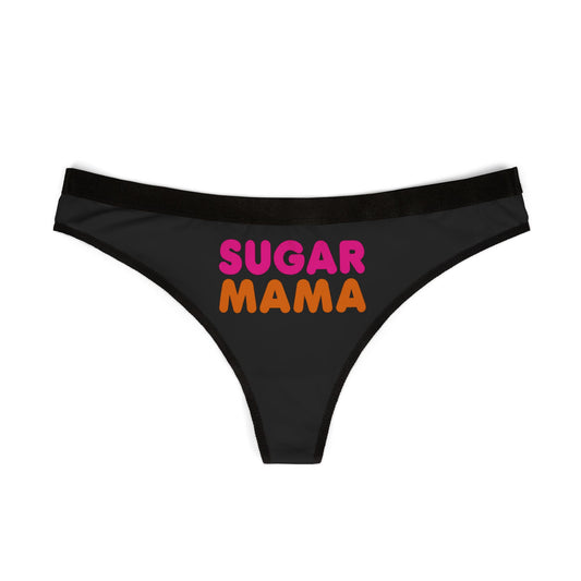 Sugar Mama - Black - Women's Thongs (AOP)