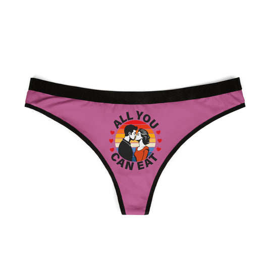 All You Can Eat - Light Pink - Women's Thongs (AOP)