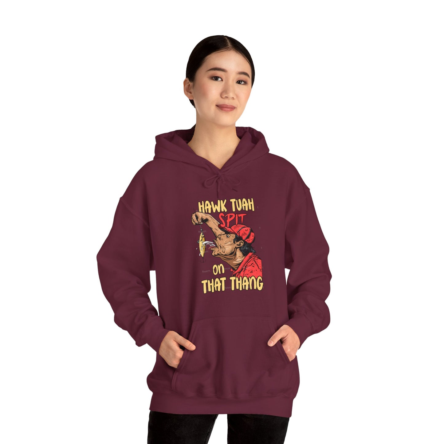Hawk Tuah Spit On That Thang - Guy Spitting on Lure - Unisex Heavy Blend Hoodie