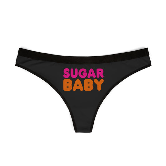 Sugar Baby - Black - Women's Thongs (AOP)