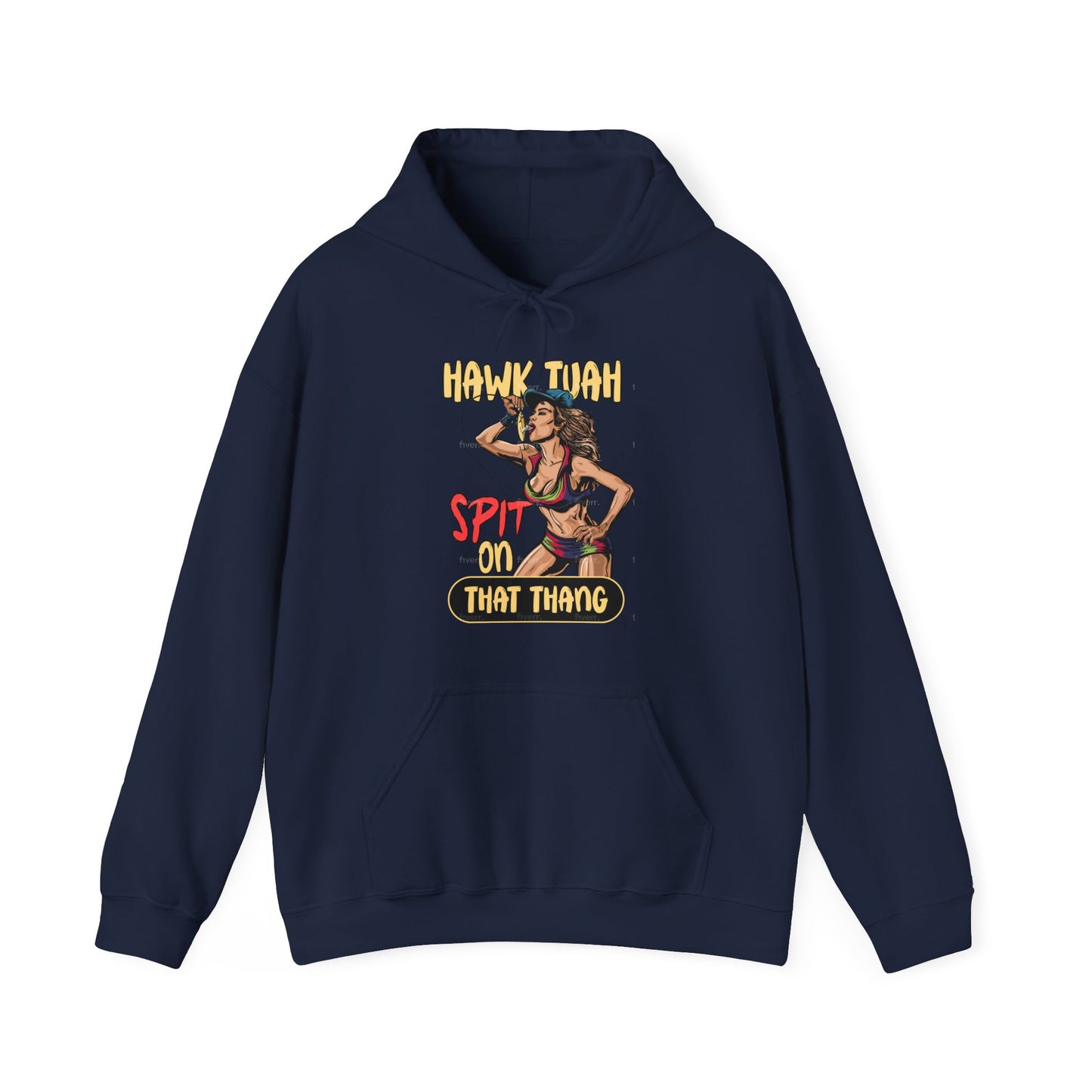 Hawk Tuah Spit on That Thang - Woman Spitting on Fishing Lure - Unisex Heavy Blend Hoodie