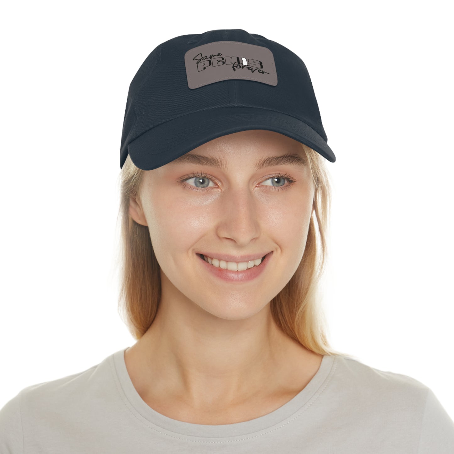 Same Penis Forever - Funny Dad Hat with Leather Patch (Rectangle)