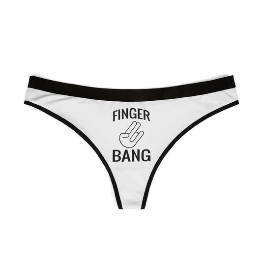 Finger Bang - White - Women's Thongs (AOP)