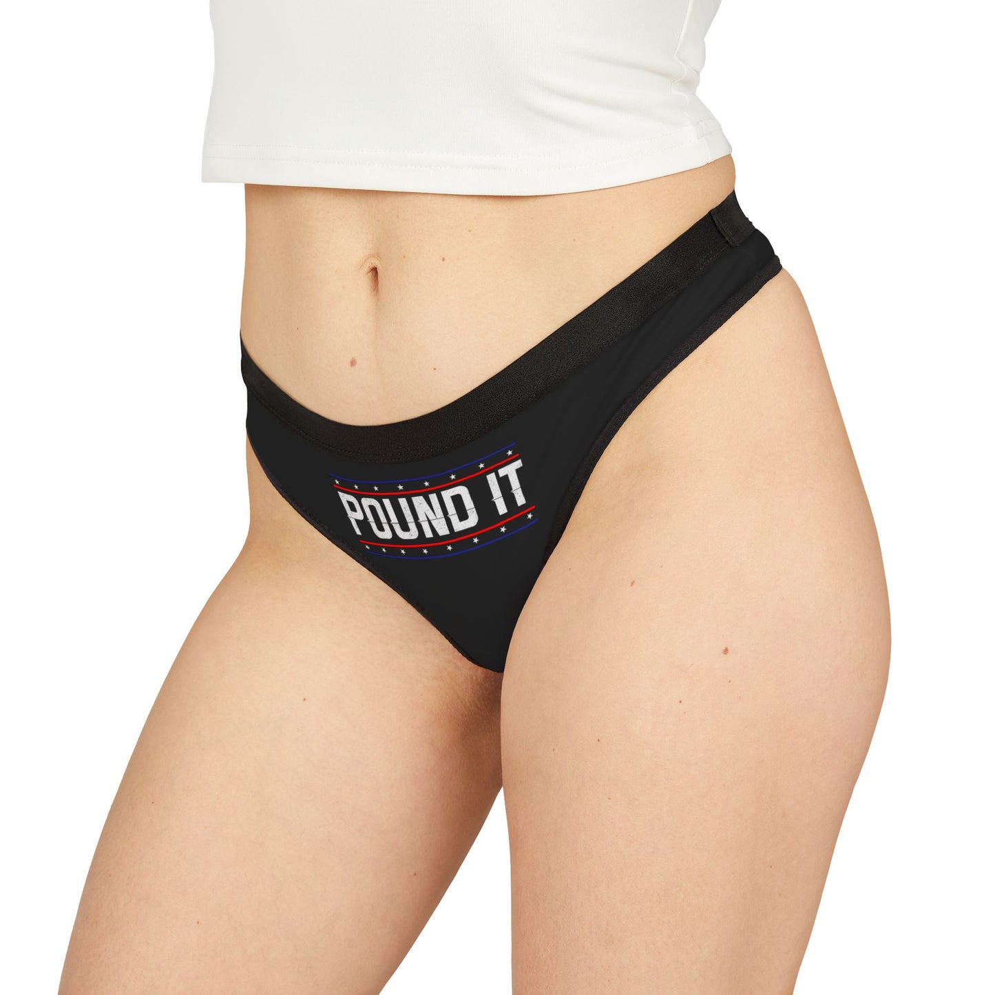 Pound It - Black - Women's Thongs (AOP)