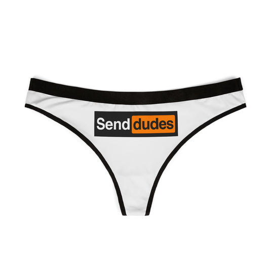 Send Dudes - White - Women's Thongs (AOP)