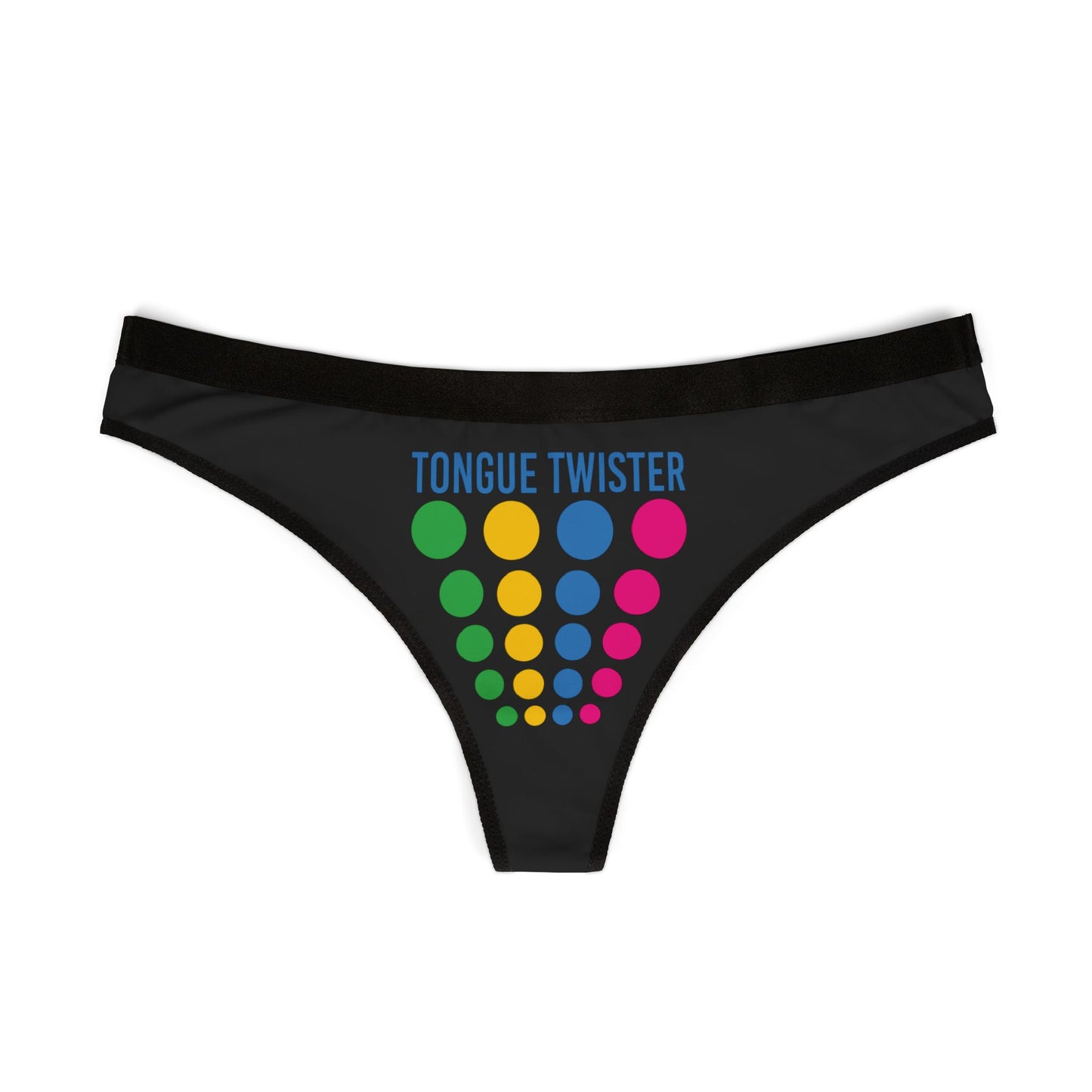 Tongue Twister - Black - Women's Thongs (AOP)