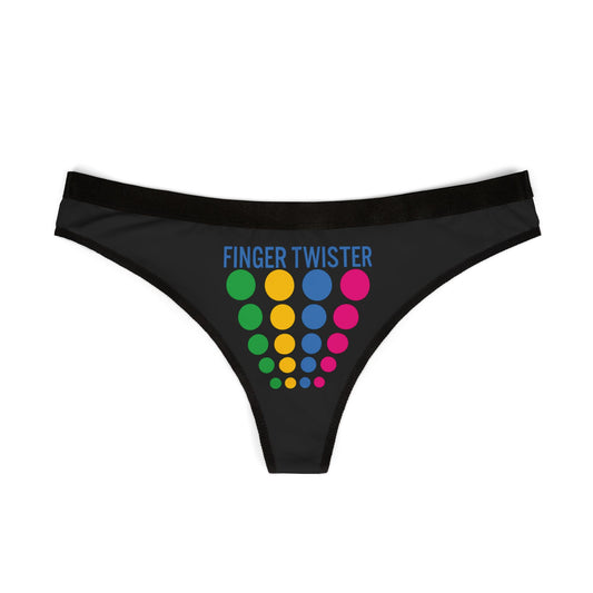 Finger Twister - Black - Women's Thongs (AOP)