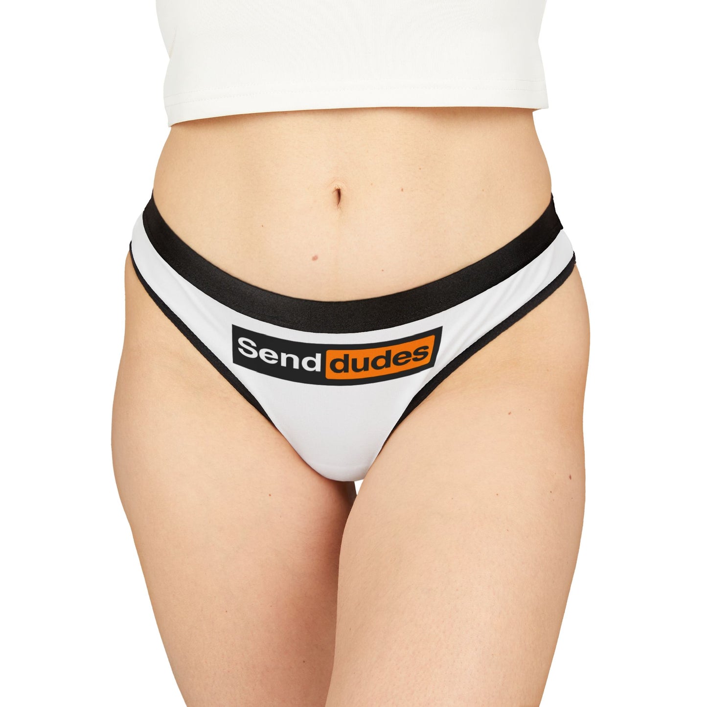 Send Dudes - White - Women's Thongs (AOP)
