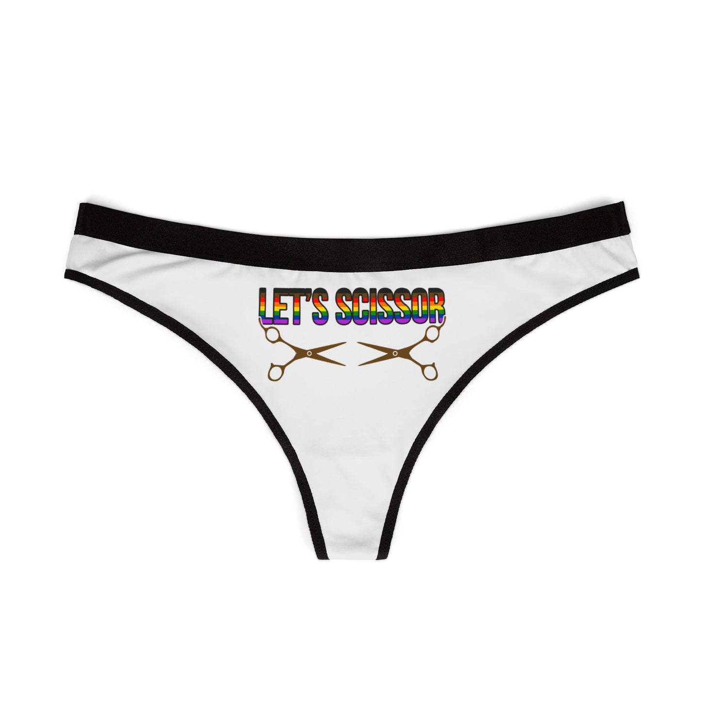 Let's Scissor - White - Women's Thongs (AOP)
